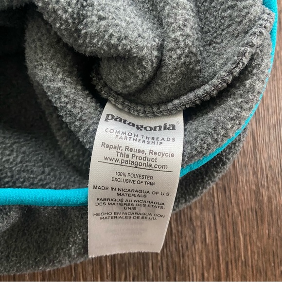 Patagonia Synchilla snap T gray teal blue pullover fleece jacket medium - Picture 7 of 10